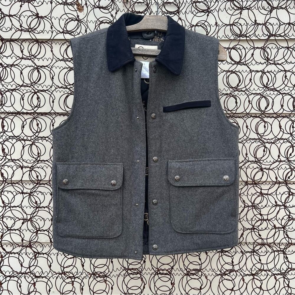 Cripple Creek Gray Wool Melton Vest With Concealed Carry Pocket Western Vest